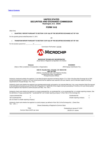 Thumbnail Microchip Technology 10-Q Quarterly Report FY2016 
