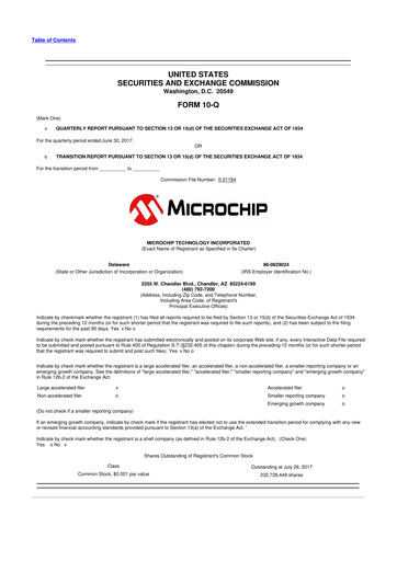 Thumbnail Microchip Technology 10-Q Quarterly Report FY2018 