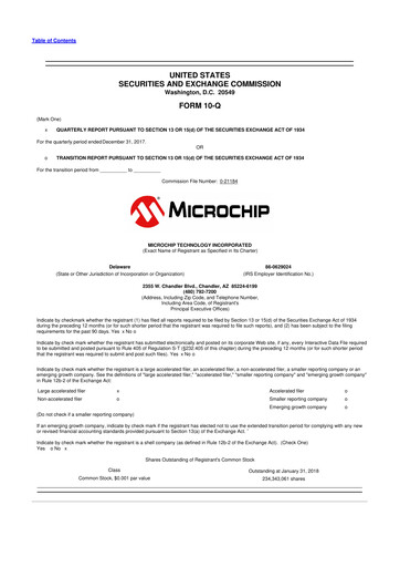 Thumbnail Microchip Technology 10-Q Quarterly Report FY2018 