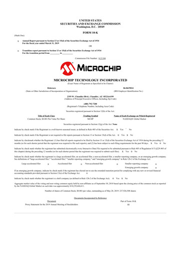 Thumbnail Microchip Technology 10-K Annual Report 2019