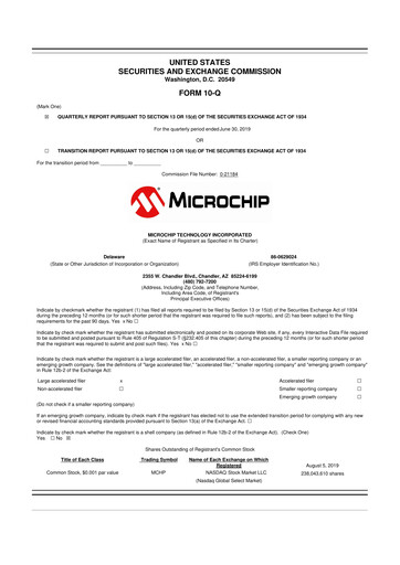 Thumbnail Microchip Technology 10-Q Quarterly Report FY2020 