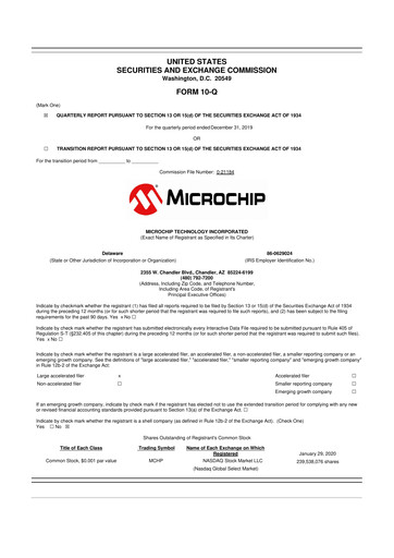 Thumbnail Microchip Technology 10-Q Quarterly Report FY2020 
