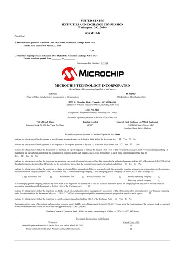 Thumbnail Microchip Technology 10-K Annual Report 2020