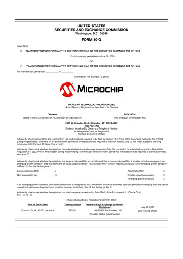 Thumbnail Microchip Technology 10-Q Quarterly Report FY2021 