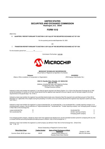 Thumbnail Microchip Technology 10-Q Quarterly Report FY2021 