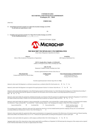 Thumbnail Microchip Technology 10-K Annual Report 2021