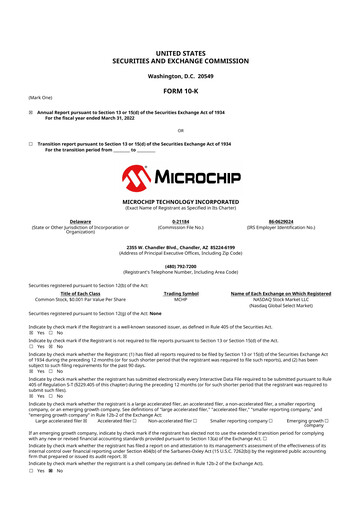 Thumbnail Microchip Technology 10-K Annual Report 2022