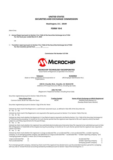 Thumbnail Microchip Technology 10-K Annual Report 2024
