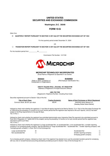 Thumbnail Microchip Technology 10-Q Quarterly Report FY2025 