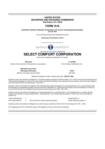 Thumbnail Sleep Number 10-Q Quarterly Report FY2013 
