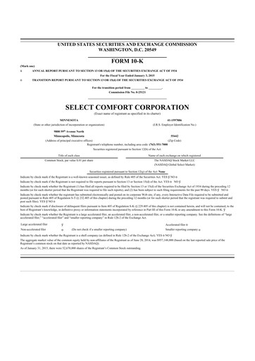 Thumbnail Sleep Number 10-K Annual Report 2014