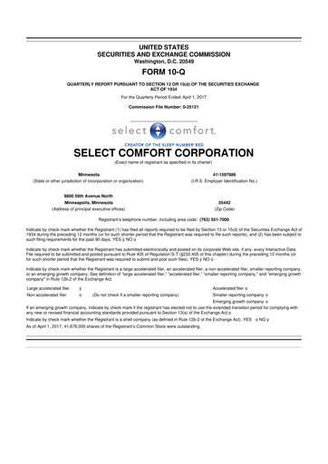 Thumbnail Sleep Number 10-Q Quarterly Report FY2017 
