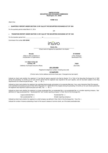 Thumbnail Inuvo 10-Q Quarterly Report FY2014 
