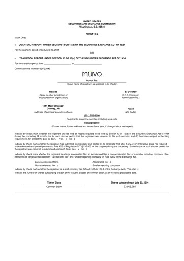 Thumbnail Inuvo 10-Q Quarterly Report FY2014 