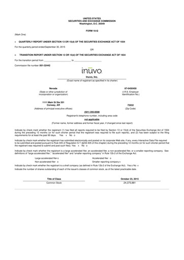 Thumbnail Inuvo 10-Q Quarterly Report FY2015 