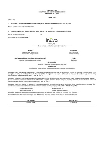 Thumbnail Inuvo 10-Q Quarterly Report FY2016 