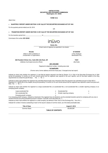Thumbnail Inuvo 10-Q Quarterly Report FY2018 