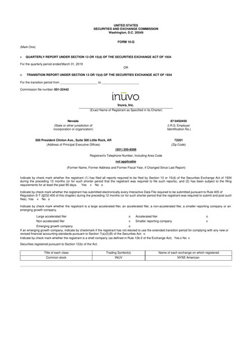 Thumbnail Inuvo 10-Q Quarterly Report FY2019 