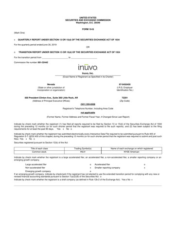 Thumbnail Inuvo 10-Q Quarterly Report FY2019 