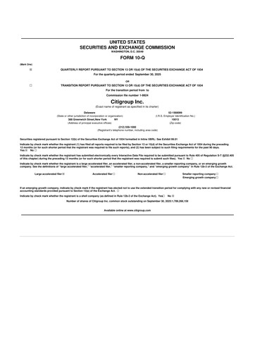 Thumbnail Citigroup 10-Q Quarterly Report FY2025 