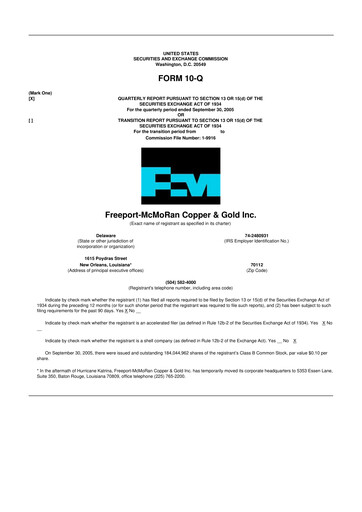 Vorschaubild Freeport-McMoRan 10-Q Quartalsbericht  