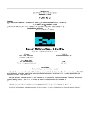 Vorschaubild Freeport-McMoRan 10-Q Quartalsbericht  