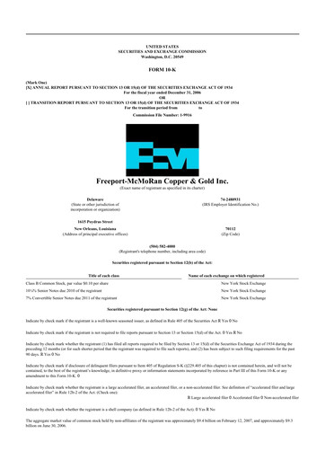 Thumbnail Freeport-McMoRan 10-K Annual Report 