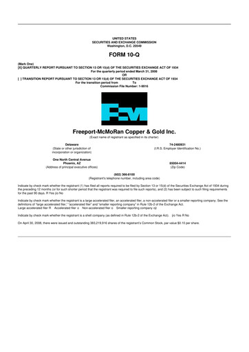 Vorschaubild Freeport-McMoRan 10-Q Quartalsbericht  
