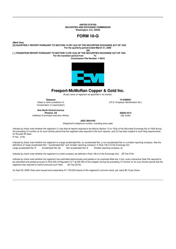 Vorschaubild Freeport-McMoRan 10-Q Quartalsbericht  