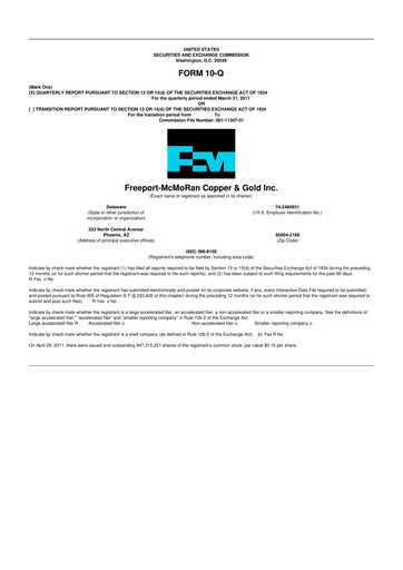 Vorschaubild Freeport-McMoRan 10-Q Quartalsbericht 2011 