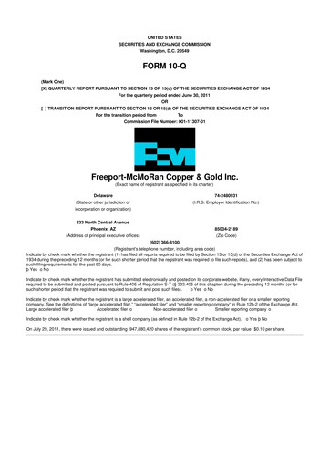 Vorschaubild Freeport-McMoRan 10-Q Quartalsbericht 2011 
