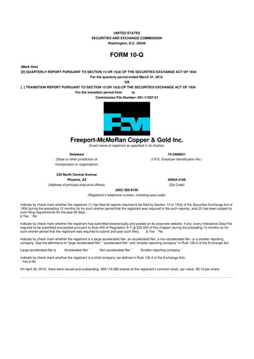 Vorschaubild Freeport-McMoRan 10-Q Quartalsbericht 2012 