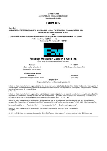 Vorschaubild Freeport-McMoRan 10-Q Quartalsbericht 2012 