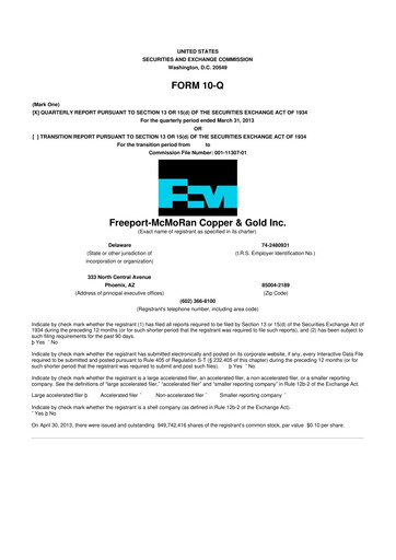 Vorschaubild Freeport-McMoRan 10-Q Quartalsbericht 2013 