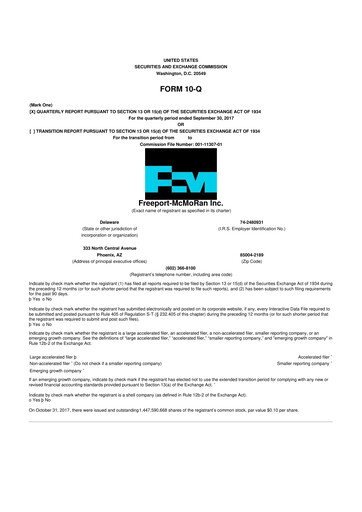 Vorschaubild Freeport-McMoRan 10-Q Quartalsbericht 2017 