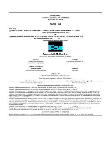 Thumbnail Freeport-McMoRan 10-K Annual Report 2017