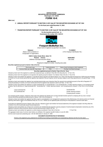 Thumbnail Freeport-McMoRan 10-K Annual Report 2025