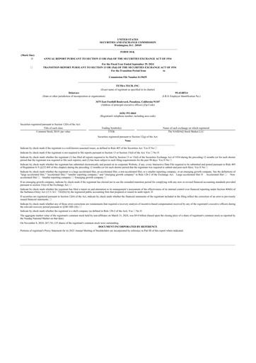 Thumbnail Tetra Tech
 10-K Annual Report 2024