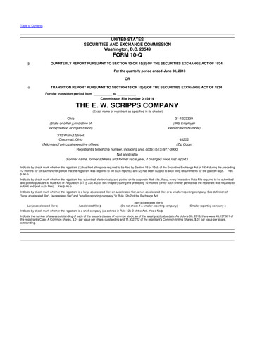 Thumbnail E. W. Scripps Company
 10-Q Quarterly Report FY2013 