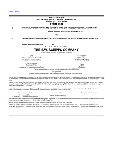 Thumbnail E. W. Scripps Company
 10-Q Quarterly Report FY2017 