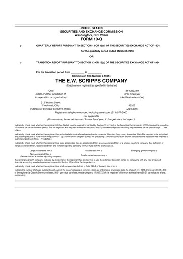 Thumbnail E. W. Scripps Company
 10-Q Quarterly Report FY2018 