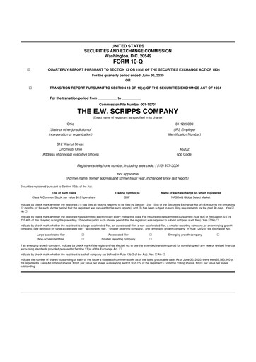 Thumbnail E. W. Scripps Company
 10-Q Quarterly Report FY2020 