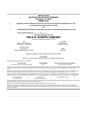 Thumbnail E. W. Scripps Company
 10-Q Quarterly Report FY2020 