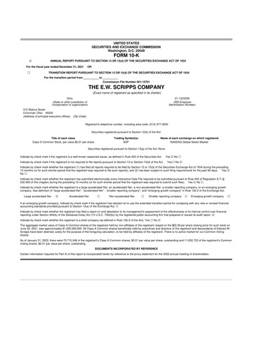 Thumbnail E. W. Scripps Company
 10-K Annual Report 2021