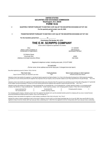 Thumbnail E. W. Scripps Company
 10-Q Quarterly Report FY2025 