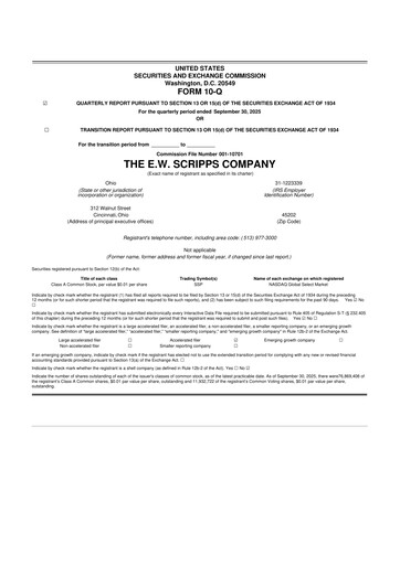 Thumbnail E. W. Scripps Company
 10-Q Quarterly Report FY2025 