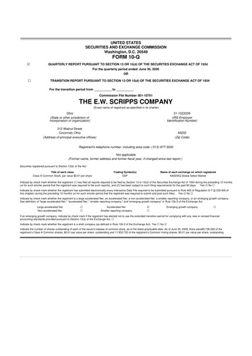 Thumbnail E. W. Scripps Company
 10-Q Quarterly Report FY2026 