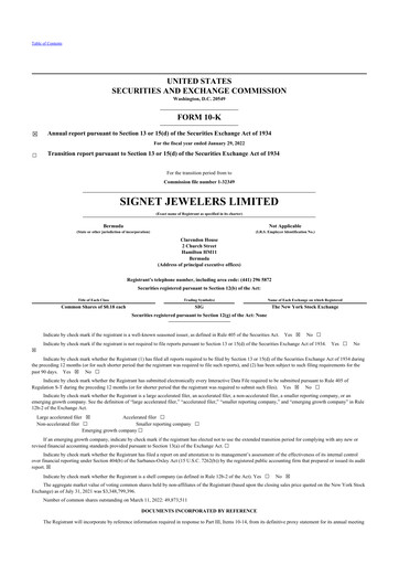 Thumbnail Signet Jewelers
 10-K Annual Report 2022