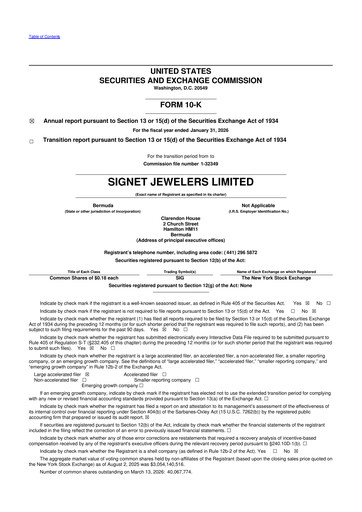 Thumbnail Signet Jewelers
 10-K Annual Report 2026