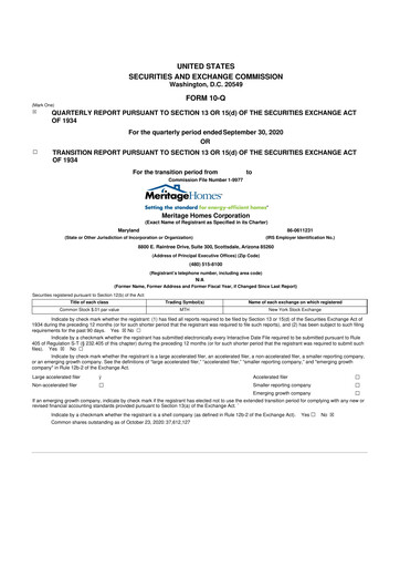 Thumbnail Meritage Homes 10-Q Quarterly Report FY2020 